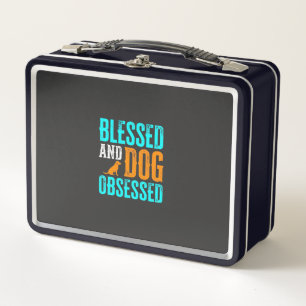 Blessed And Dog Obsessed Dog Lover Metal Lunch Box