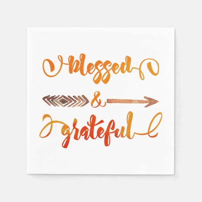 blessed and grateful thanksgiving napkin (Front)
