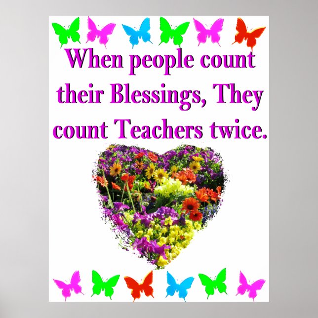 BLESSED AND INSPIRING TEACHER DESIGN POSTER (Front)