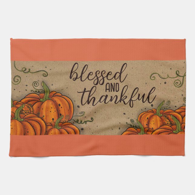 Blessed and thankful Kitchen Towels (Horizontal)