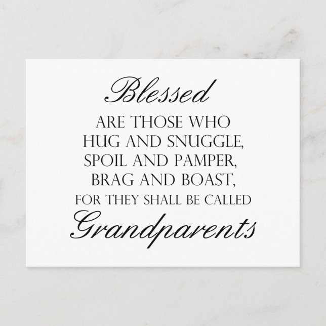 Blessed Are... Grandparents Postcard (Front)