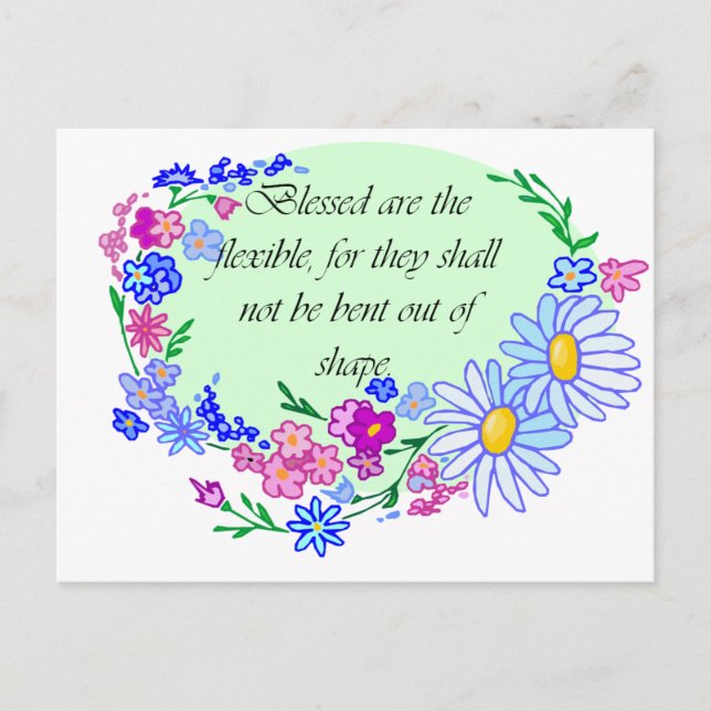 Blessed are the Flexible Postcard (Front)