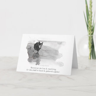 Blessed Are the Lost & Wandering" Corgi Beatitude Card