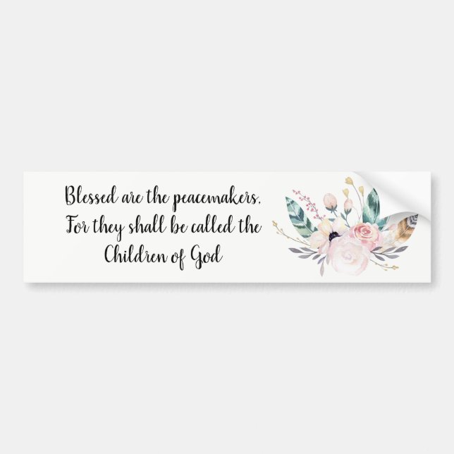 Blessed Are The Peacemakers Boho Bumper Sticker (Front)