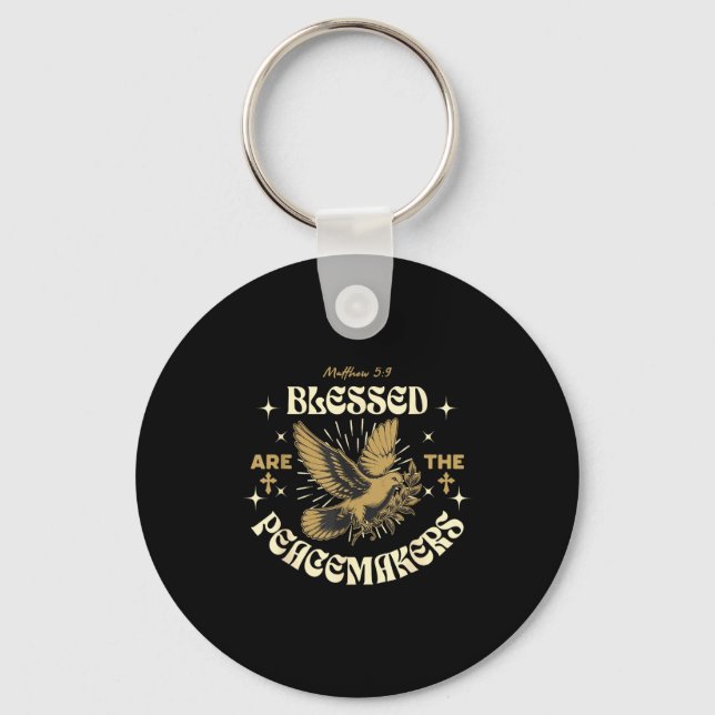 Blessed Are The Peacemakers Matthew 5 9 Christian  Key Ring (Front)