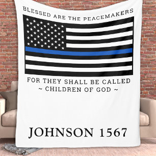 Blessed Are The Peacemakers Personalised Police Fleece Blanket