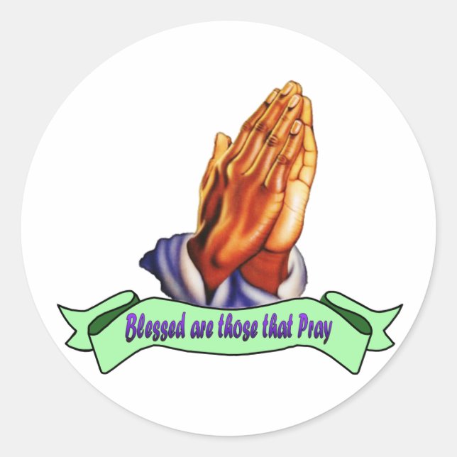 Blessed are those that pray classic round sticker (Front)