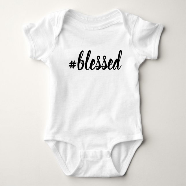#Blessed Baby Bodysuit Blessed Hashtag (Front)