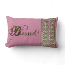 Blessed! Banded Throw Pillow (Purple)