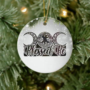 Blessed Be Celtic Tree of Life Pagan Witch  Ceramic Tree Decoration