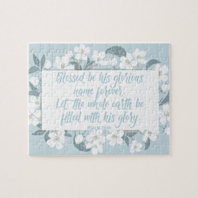 Blessed Be His Name Psalm 72:19 Christian Verse Jigsaw Puzzle (Horizontal)