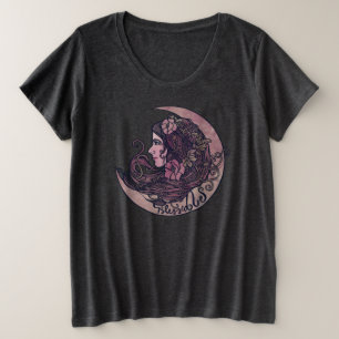 Blessed Be Moon Goddess Pagan Art Plus Size T-Shirt