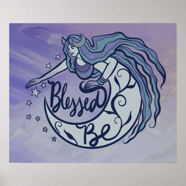Blessed Be Moon Goddess Poster (Front)