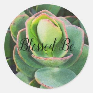 Blessed Be Succulent Classic Round Sticker