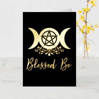 Blessed Be Triple Moon Goddess  Foil Holiday Card