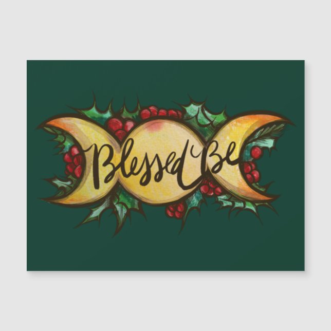 Blessed Be Triple Moon Goddess Holly Yule    (Front)