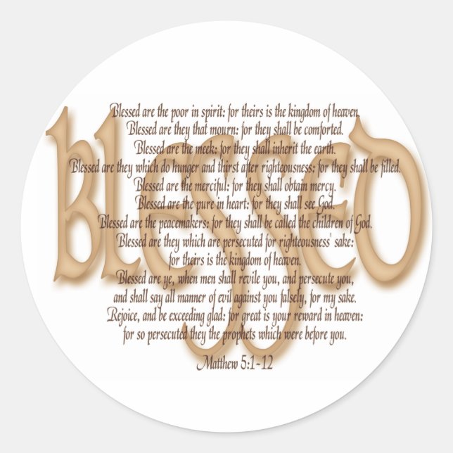 Blessed - Beatitudes Classic Round Sticker (Front)