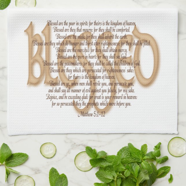 Blessed - Beatitudes Tea Towel (Folded)