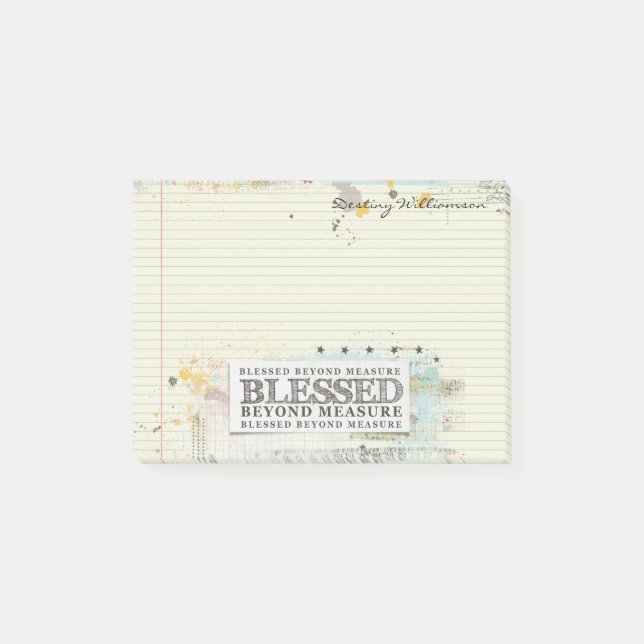 Blessed Beyond Measure Artistic Paint Post-it Notes (Front)