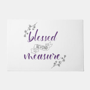 Blessed beyond measure   florals and banner     doormat