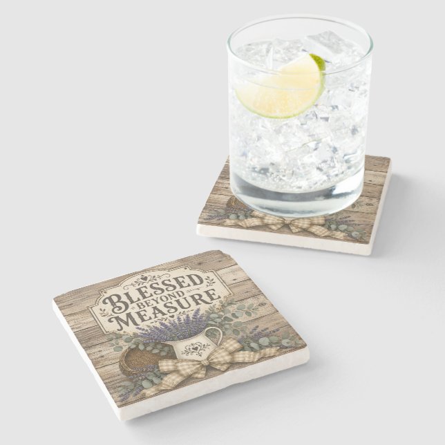 Blessed Beyond Measure Stone Coaster (Side)