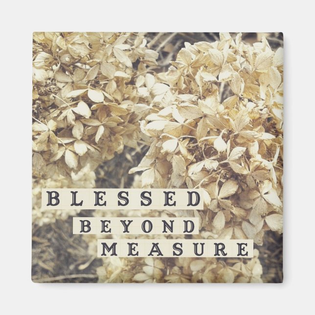 Blessed Beyond Measure Winter Flowers Magnet (Front)