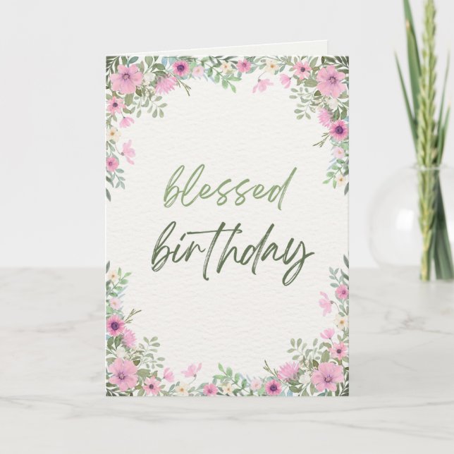 Blessed Birthday Card For Girls (Front)