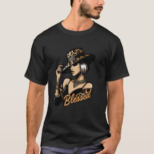 Blessed Black Cowgirl Leopard Western Swag African T-Shirt