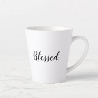Blessed black white custom script text cute