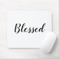 Blessed black white custom script text cute