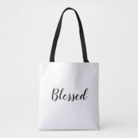 Blessed black white custom script text cute
