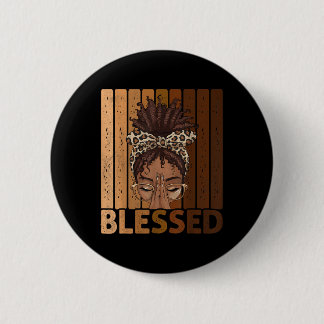 Blessed Black Woman Praying African American Chris 6 Cm Round Badge