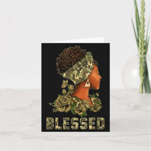 Blessed Black Woman Praying African Christian Card