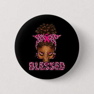 Blessed Black Woman Praying Afro Christian Breast  6 Cm Round Badge