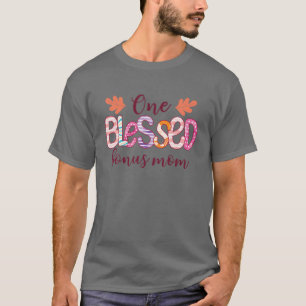 Blessed Bonus Mum Leopard Messy Bun Sunglasses Mot T-Shirt