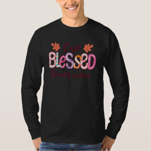 Blessed Bonus Mum Leopard Messy Bun Sunglasses Mot T-Shirt