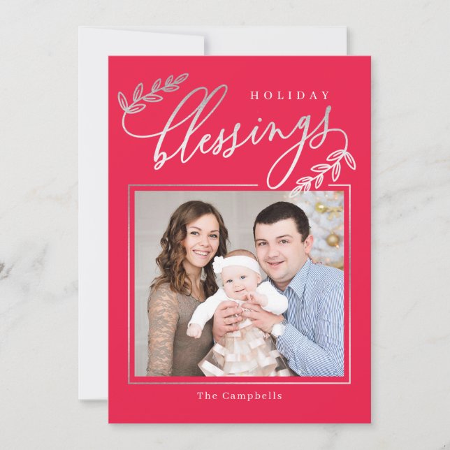 Blessed Branch Holiday Photo Card (Front)