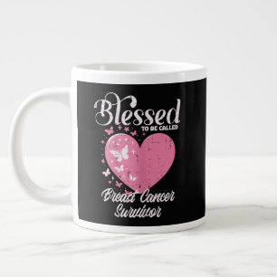 Blessed Breast Cancer Survivor Awareness Christian Large Coffee Mug