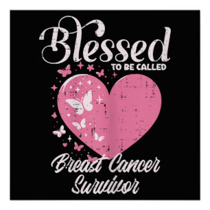 Blessed Breast Cancer Survivor Awareness Christian Poster