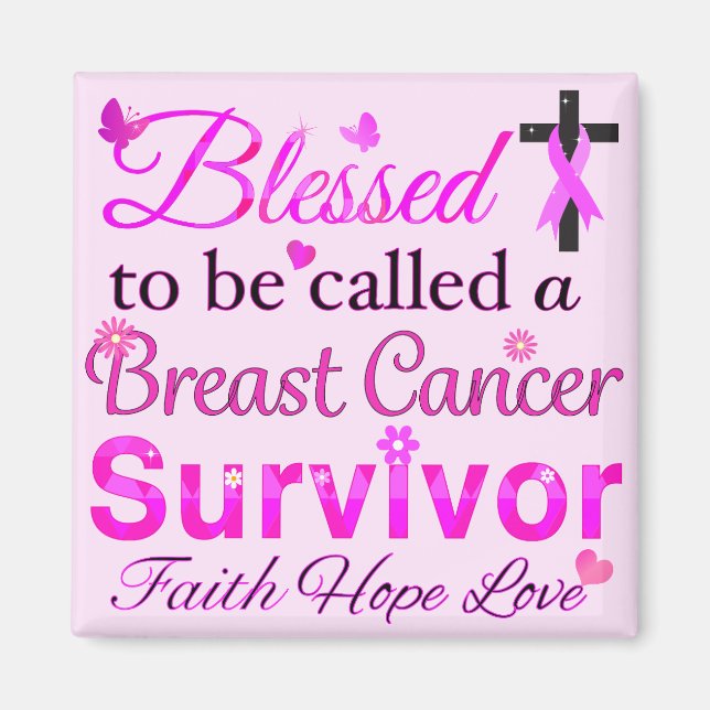 Blessed Breast Cancer Survivor Magnet (Front)