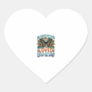 Blessed Butterfly Christian T-Shirt Design_1 Heart Sticker