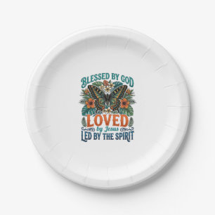 Blessed Butterfly Christian T-Shirt Design_1 Paper Plate