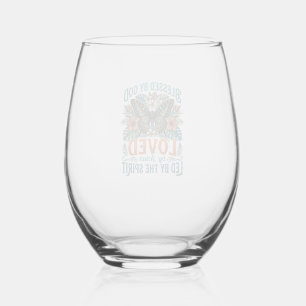 Blessed Butterfly Christian T-Shirt Design_1 Stemless Wine Glass