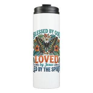 Blessed Butterfly Christian T-Shirt Design_1 Thermal Tumbler