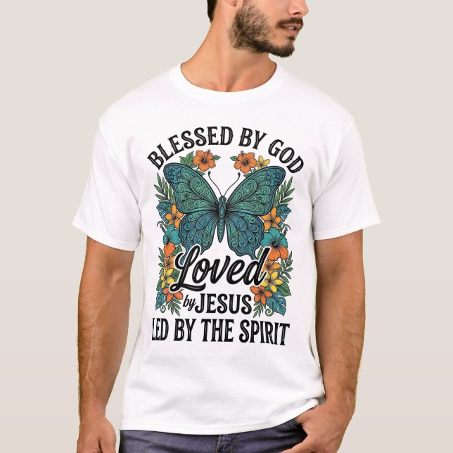 Blessed Butterfly Christian T-Shirt Design (2) (Front)