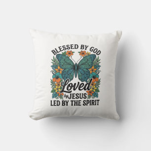 Blessed Butterfly Christian T-Shirt Design (2) Cushion
