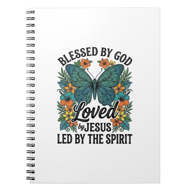 Blessed Butterfly Christian T-Shirt Design (2) Notebook (Front)
