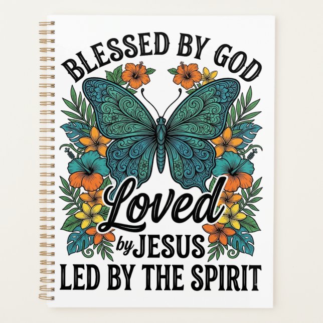 Blessed Butterfly Christian T-Shirt Design (2) Planner (Front)