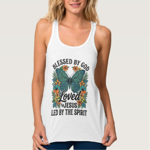 Blessed Butterfly Christian T-Shirt Design (2) Singlet