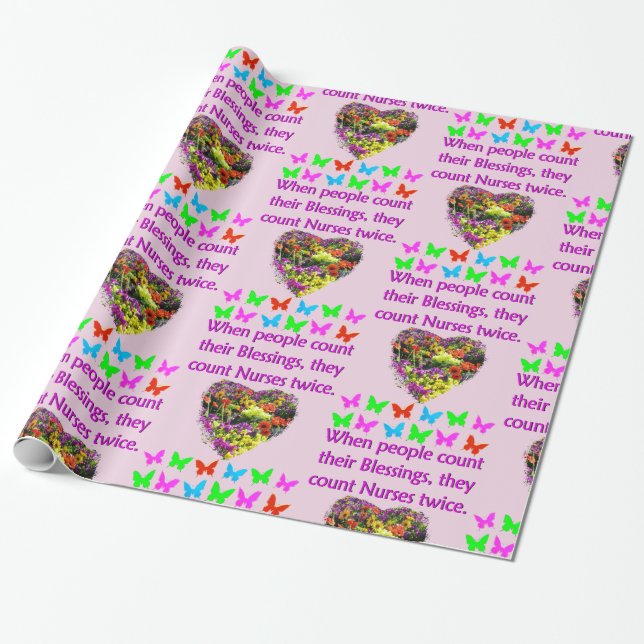 BLESSED BY A NURSE WRAPPING PAPER (Unrolled)